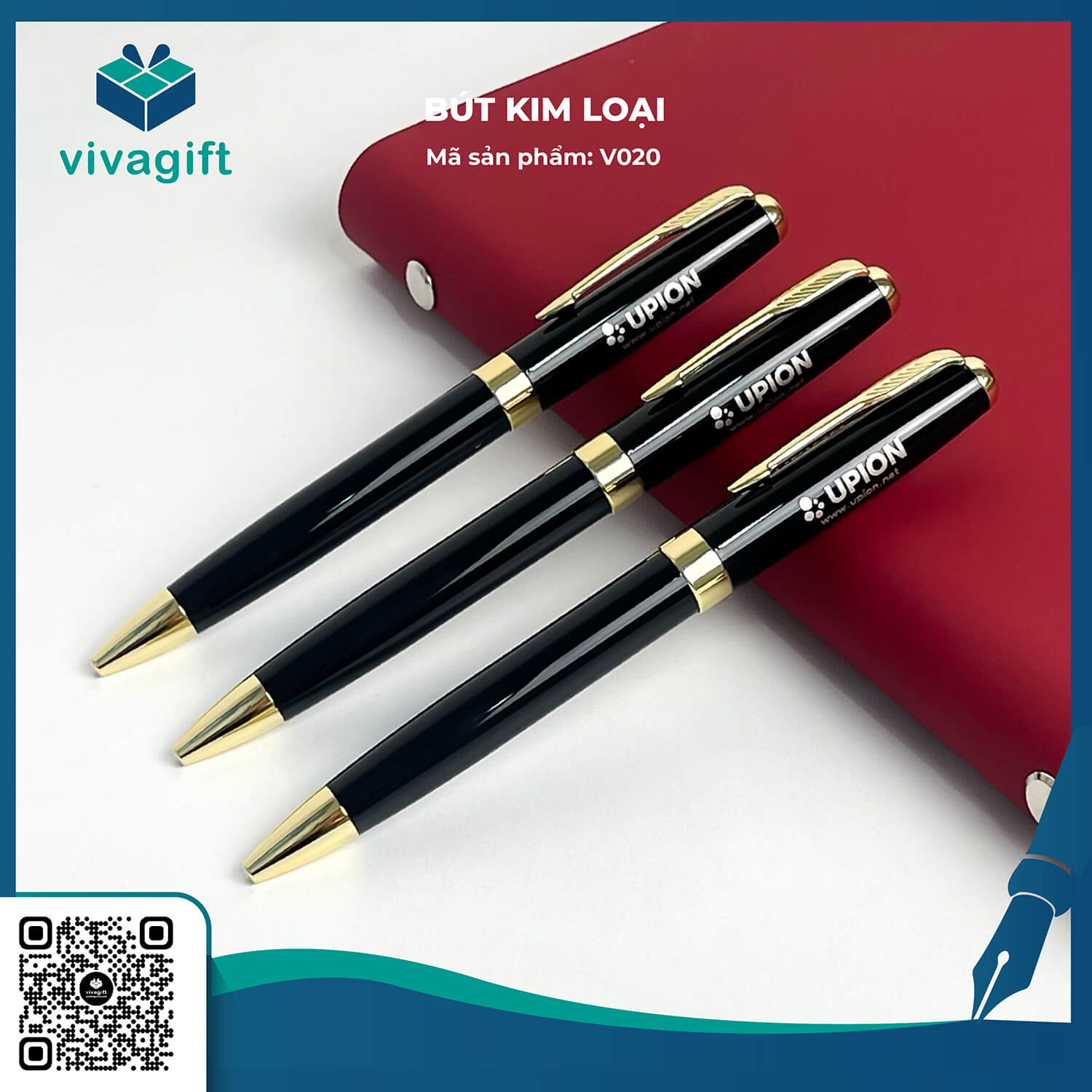 Bút Kim Loại Xoay Khắc Tên V020 Làm Quà Tặng - Quà Tặng Viva