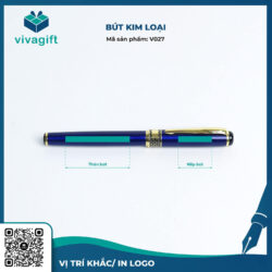 Bút Kim Loại Nắp Đậy V027 Khắc Tên – Quà Tặng Viva