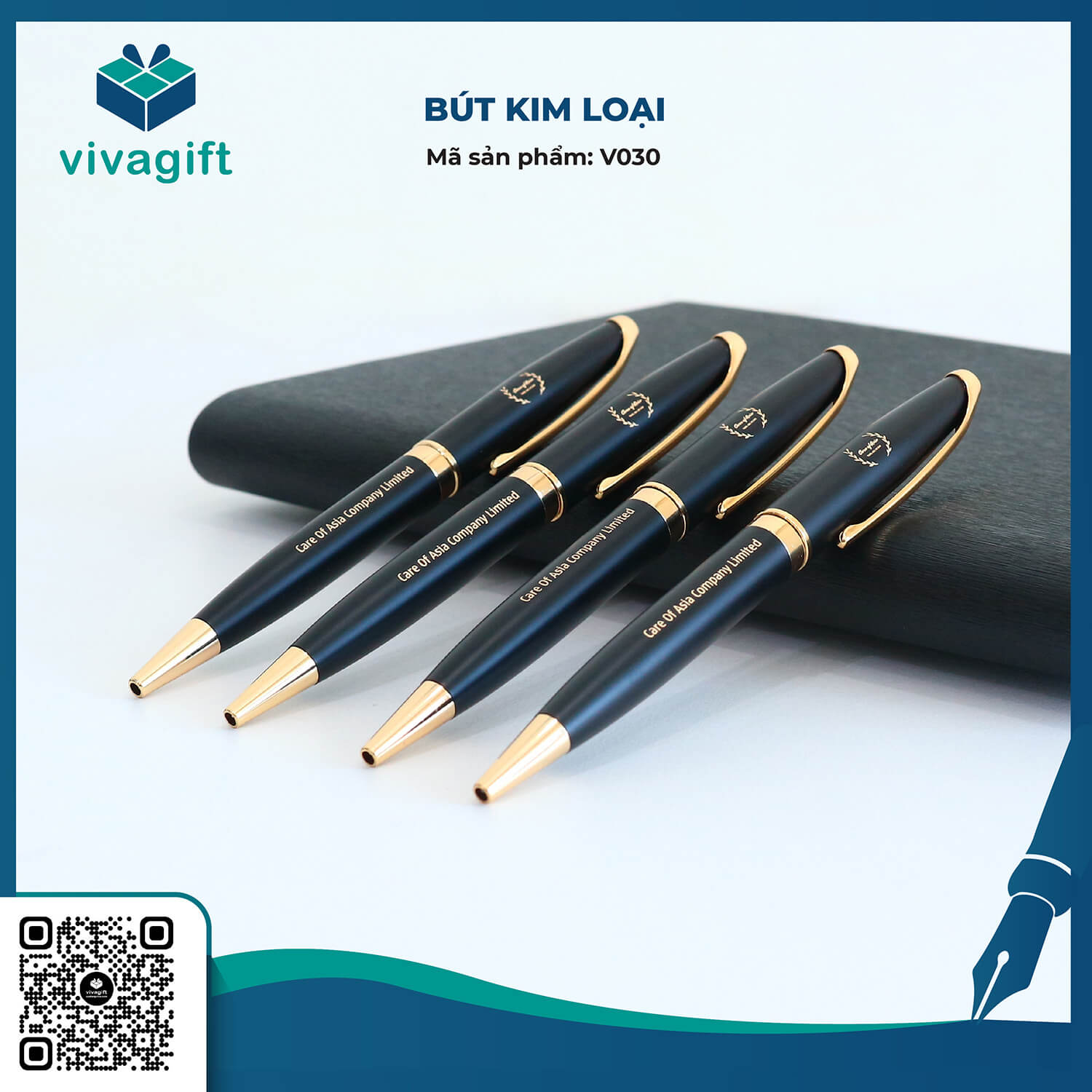 Bút Kim Loại Xoay V030 Làm Quà Tặng - Quà Tặng Viva
