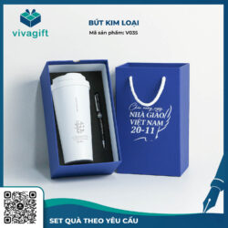 Bút Bi Kim Loại Xoay V035 – Quà Tặng Viva