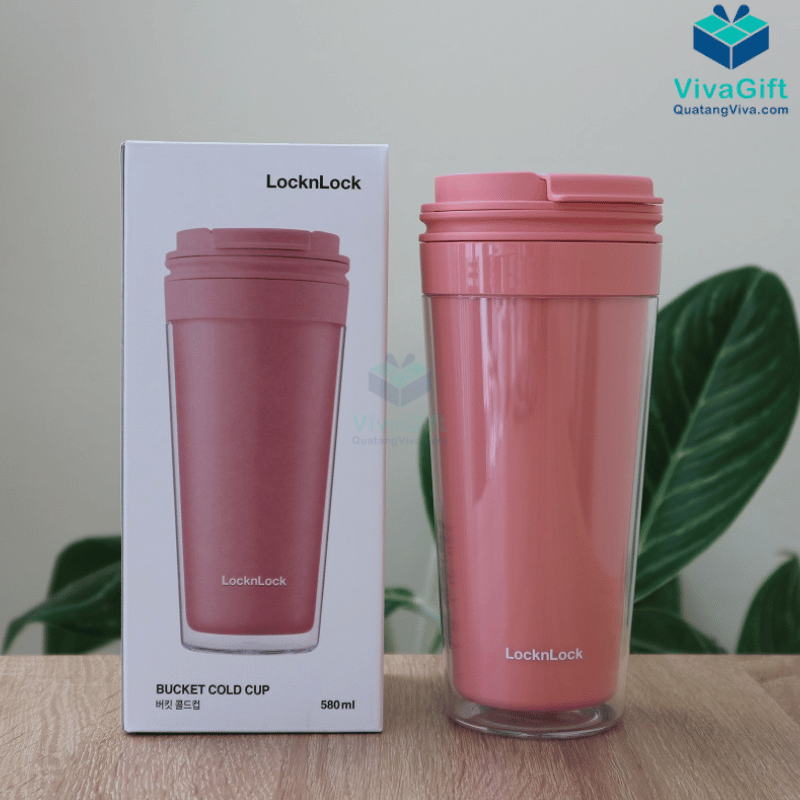 Ly Nhựa 2 Lớp Nắp Bật Lock&Lock 580ml HAP519 In Logo