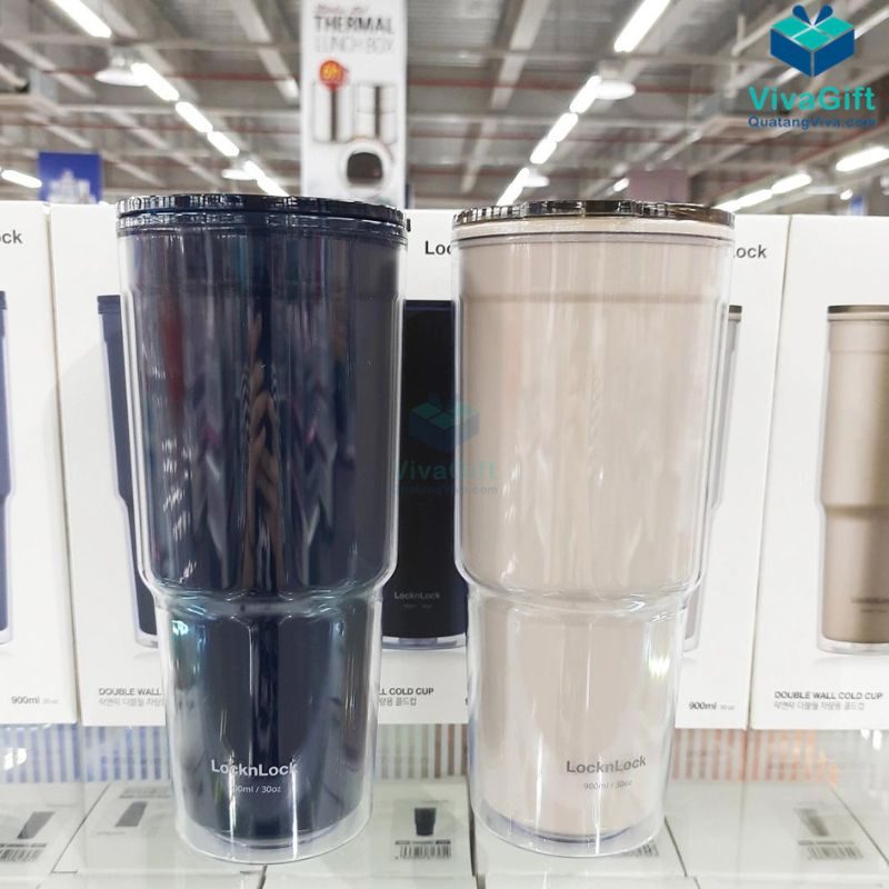 Ly Nhựa AS 2 Lớp LocknLock 900ml HAP502 In Logo Công ty