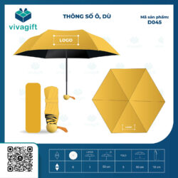 Ô Dù Cầm Tay Gấp 5 Tự Đẩy 8 Múi R=53cm D045