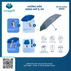 Ô Dù Cầm Tay Gấp 5 Tự Đẩy 8 Múi R=53cm D045
