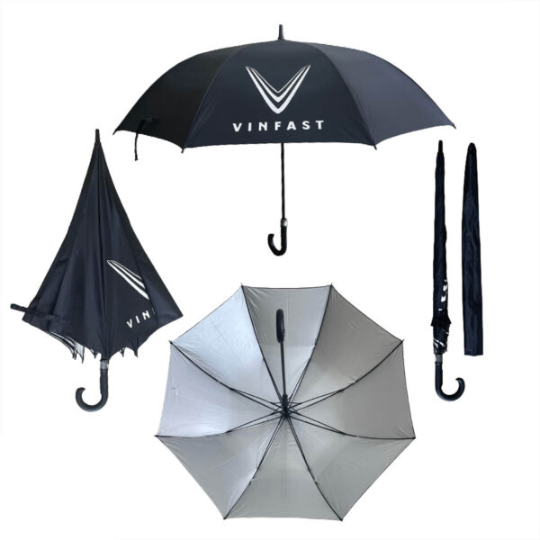 Ô Dù Cán Nhựa Cong Tự Động 1 Chiều D053 R=75cm 8 Kèo - Quà Tặng Viva