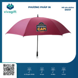 Ô Dù Thẳng Poly Cán Nhựa Mạ Kim D047 R=75cm 8 Kèo – Quà Tặng Viva