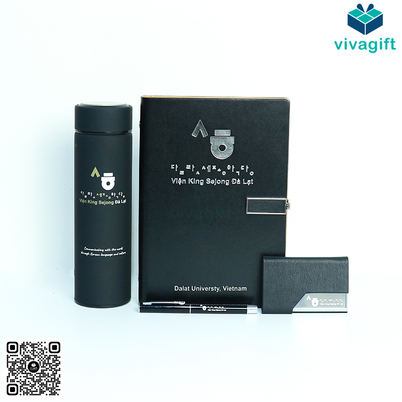 Set Quà Tặng Sổ + Bình + Bút Và NameCard GS117 In Logo 5