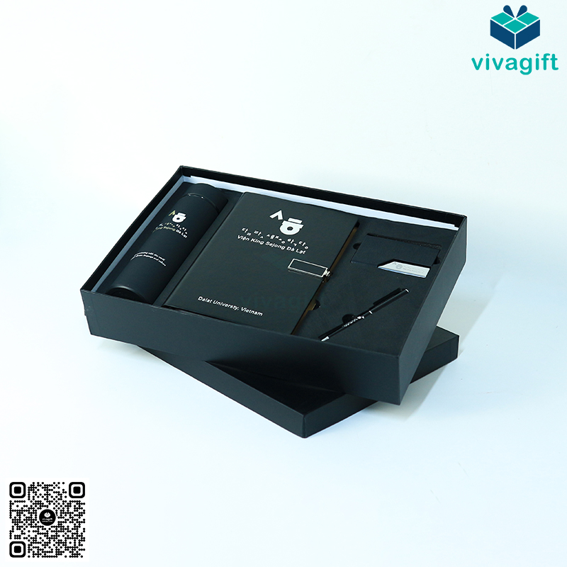 Set Quà Tặng Sổ + Bình + Bút Và NameCard GS117 In Logo 1