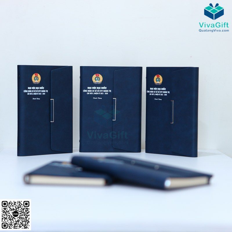 Set Quà Tặng Sổ Tay Bìa Còng + Bút GS101 In Logo 11