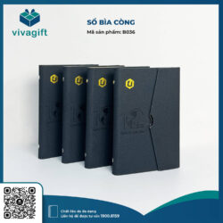 Sổ Tay Bìa Còng Gập 3 B036 Kèm Khoá Nam Châm – Quà Tặng Viva