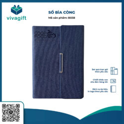 Sổ Tay Bìa Còng Gập 3 B038 Kèm Khoá Nam Châm – Quà Tặng Viva
