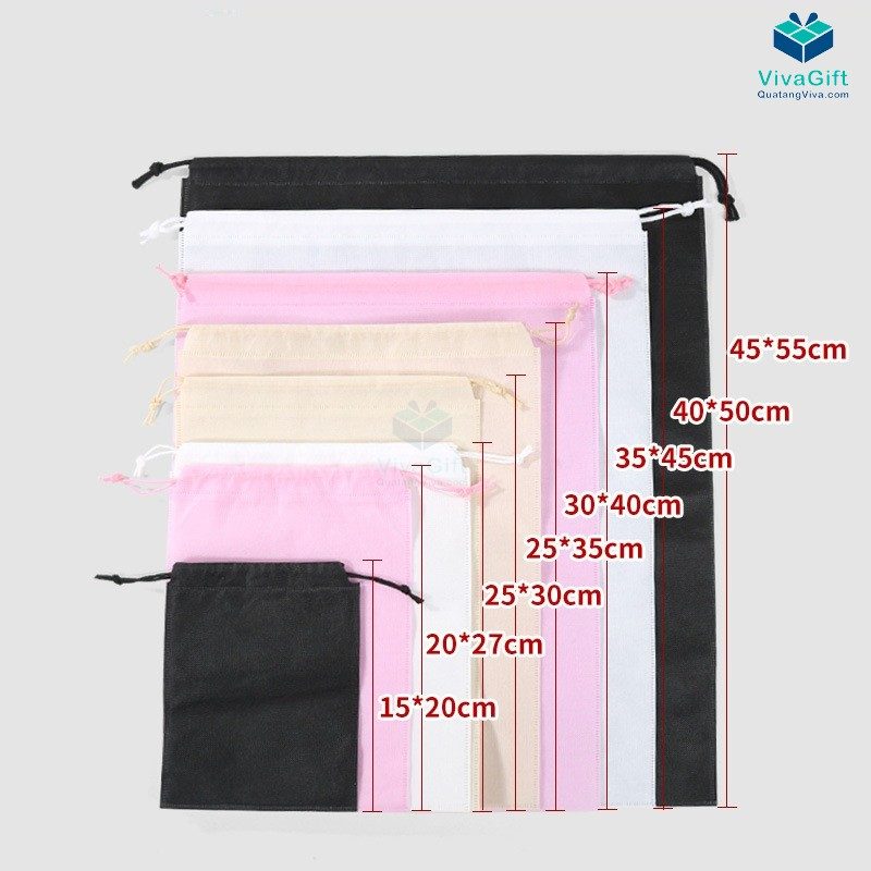 Túi Vải Không Dệt Dây Rút TKD109 In Logo 