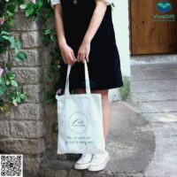 Túi Tote Có Quai Đeo, khoá Kéo In Logo Thue Nha TVC02-1IMG_0851