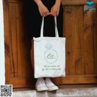 Túi Tote Có Quai Đeo, khoá Kéo In Logo Thue Nha TVC02-1IMG_0855