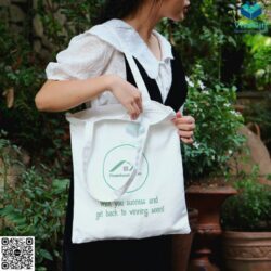 Túi Tote Có Quai Đeo, khoá Kéo In Logo Thue Nha TVC02-1IMG_0856