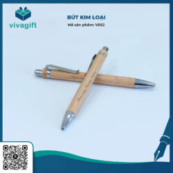 Bút Gỗ Tre Nút Bấm V052 – Quà Tặng Viva