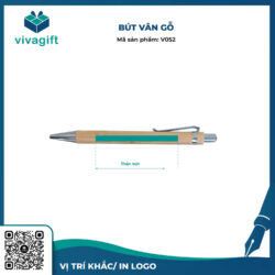 Bút Gỗ Tre Nút Bấm V052 – Quà Tặng Viva