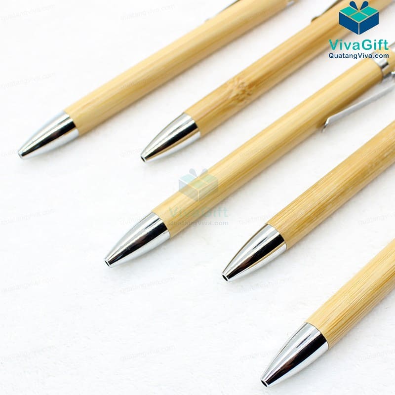 Bút Gỗ Tre Nút Bấm V052 Khắc Tên Theo Yêu Cầu 3