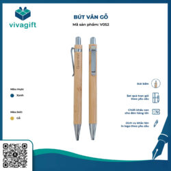 Bút Gỗ Tre Nút Bấm V052 – Quà Tặng Viva