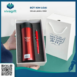 Bút Kim Loại Nắp Đậy V053 – Quà Tặng Viva