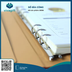 Sổ Tay Bìa Còng Gập 2 Kèm Khoá Kim Loại B098 – Quà Tặng Viva