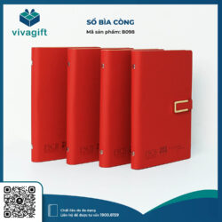 Sổ Tay Bìa Còng Gập 2 Kèm Khoá Kim Loại B098 – Quà Tặng Viva
