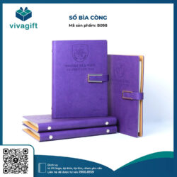 Sổ Tay Bìa Còng Gập 2 Kèm Khoá Kim Loại B098 – Quà Tặng Viva