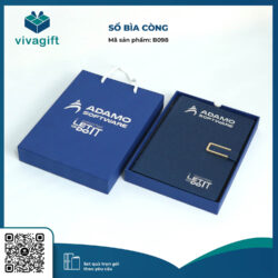 Sổ Tay Bìa Còng Gập 2 Kèm Khoá Kim Loại B098 – Quà Tặng Viva