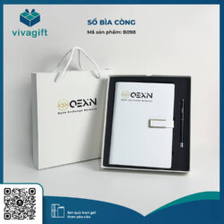 Sổ Tay Bìa Còng Gập 2 Kèm Khoá Kim Loại B098 – Quà Tặng Viva