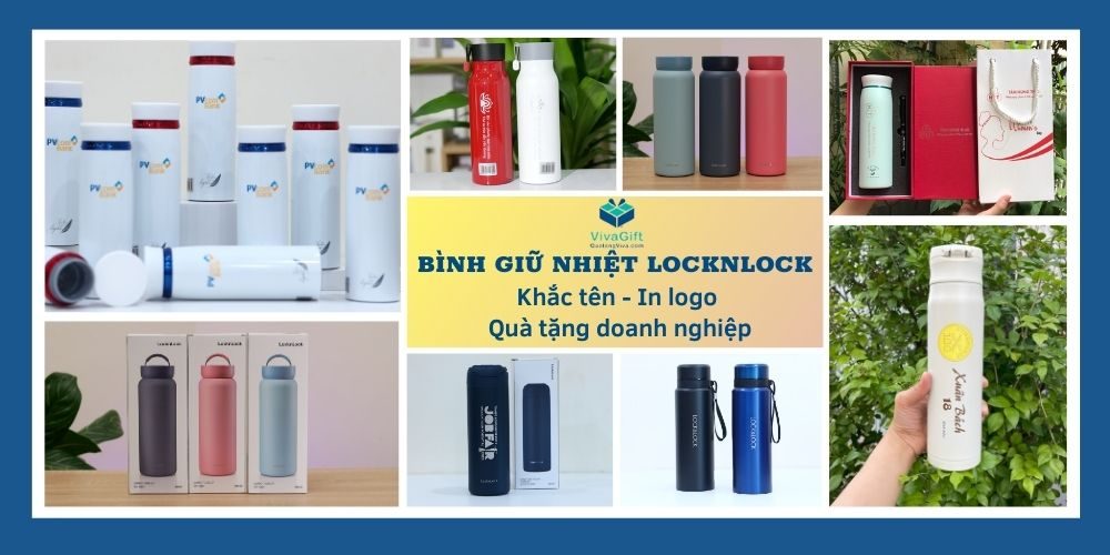 Bình Giữ Nhiệt Lock&Lock in logo, khắc tên