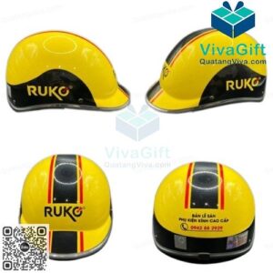 Mũ Bảo Hiểm Nửa Đầu Lưỡi Liền Vành BH014-1 1
