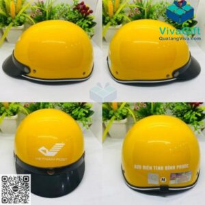 Nón Bảo Hiểm Nửa Đầu Lưỡi Rời BH010-2 In Logo VietNam Post