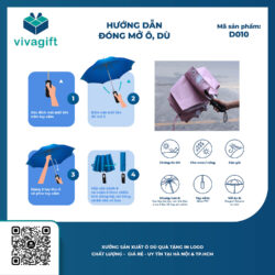Ô Dù Cầm Tay Gấp 3 Tự Động 1 Chiều D010 R=58cm – Quatangviva.com
