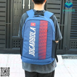 Balo Học Sinh Cấp 3 Màu Xanh In Logo BL123 9