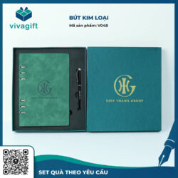 Bút Kim Loại Nắp Đậy Đen Khoen Trắng V026 – Quà Tặng Viva