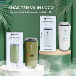 Cốc Giữ Nhiệt Elmich 420ml Inox 304 EL8300 Khắc Tên 1