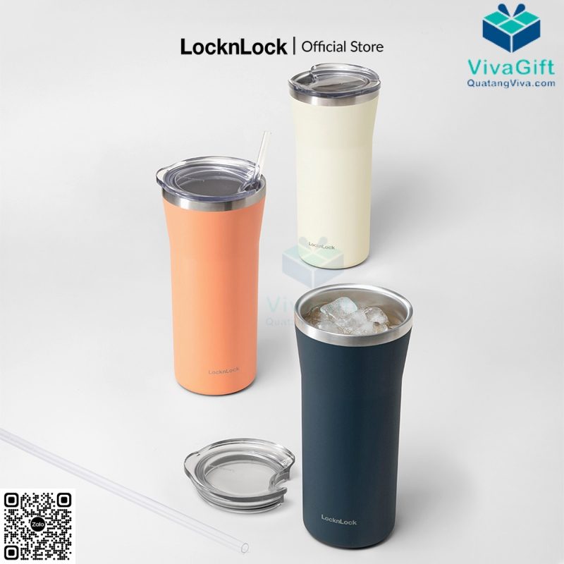 Ly Giữ Nhiệt Lock&Lock 870ml LHC4325 Daily Essential Tumbler Kèm Ống Hút Và Cọ Rửa