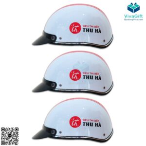 Nón Bảo Hiểm Nửa Đầu Kèm Lưỡi Trai Rời BH010-11 Màu Trắng Đỏ