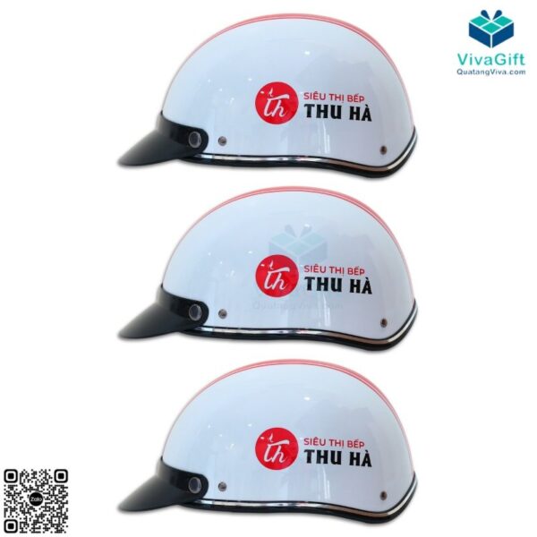 Nón Bảo Hiểm Nửa Đầu Kèm Lưỡi Trai Rời BH010-11 Màu Trắng Đỏ