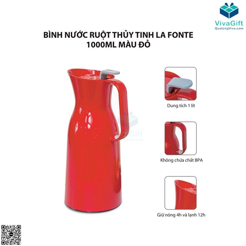 #1 Bình Nước Ruột Thuỷ Tinh Lafonte 1L 006767