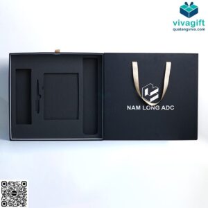 Hộp Quà Đựng Sổ + Bút + Bình + Dù HAD22 Có Quai Xách Tinh Tế