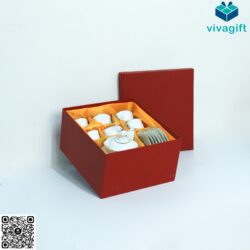 Bộ Ấm Chén Tứ Quý Bát Tràng Viền Chỉ Vàng 700ml A022 – Vivagift