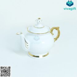 Bộ Ấm Chén Tứ Quý Bát Tràng Viền Chỉ Vàng 700ml A022 – Vivagift