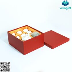Bộ Ấm Chén Tứ Quý Bát Tràng Viền Chỉ Vàng 700ml A022 – Vivagift