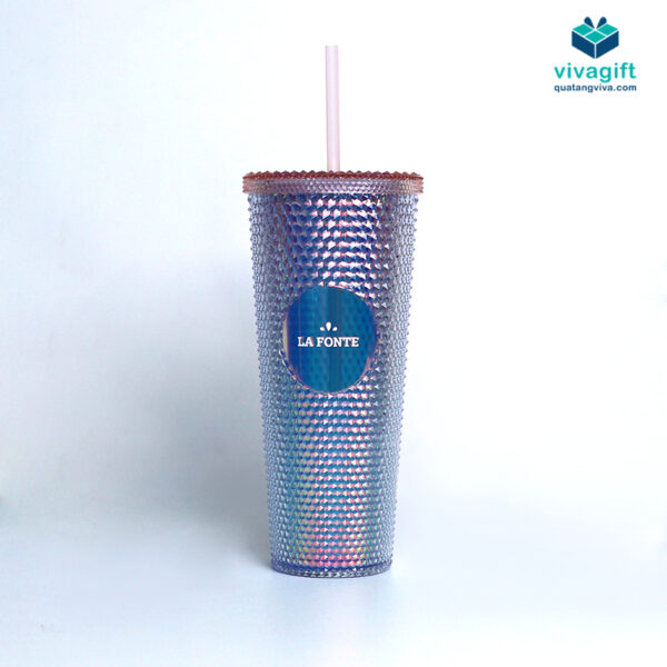 Ly Giữ Lạnh Nhựa 2 Lớp Kèm Ống Hút La Fonte 760ml - 011556