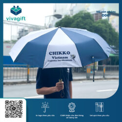 Ô Dù Gấp 3 Tự Động 2 Chiều Cán Gỗ 10 Kèo D061 – Quà tặng Viva