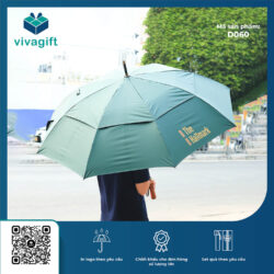 Ô Dù Thẳng 2 Tầng Giả Cán Gỗ Bán Kính 70cm D060 – Quà Tặng Viva
