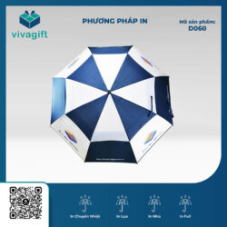 Ô Dù Thẳng 2 Tầng Giả Cán Gỗ Bán Kính 70cm D060 – Quà Tặng Viva