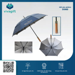 Ô Dù Thẳng 2 Tầng Giả Cán Gỗ Bán Kính 70cm D060 – Quà Tặng Viva