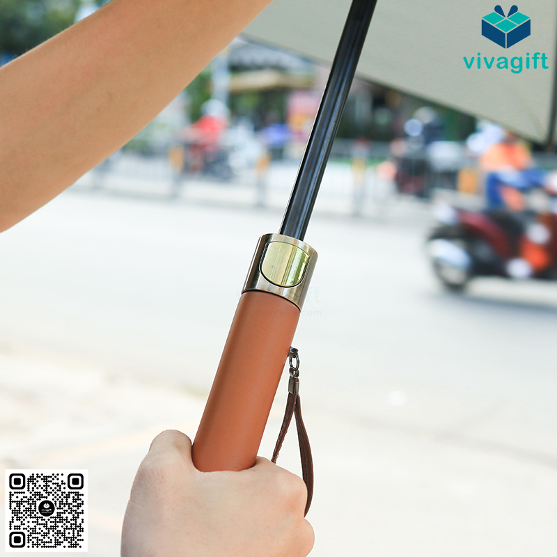 Ô Dù Thẳng 2 Tầng Giả Cán Gỗ Bán Kính 70cm D060 4